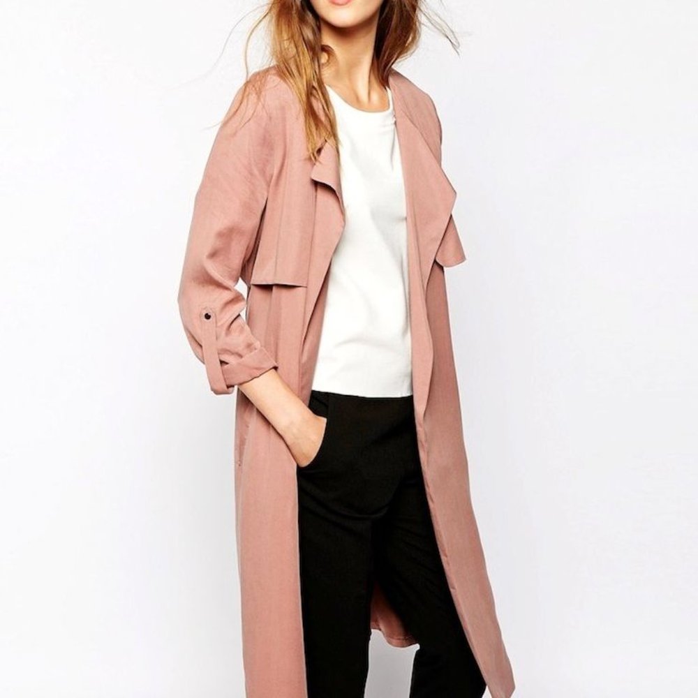 Yas pink trench coat